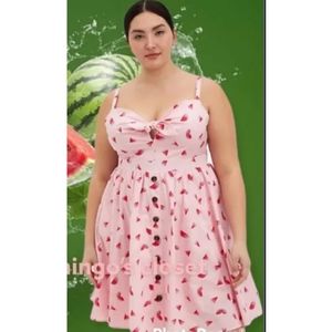 BOGO BUY ONE GET ONE HALF OFF! Torrid Watermelon button up bow retro dress